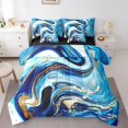 thumbnail image 1 of YST Teal Marble Comforter Set, 7-Piece, Watercolor Abstract, King, 1 of 4