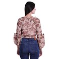 thumbnail image 2 of Moomaya Haut Court Imprimé pour Femmes Style Enveloppant Manches Longues à Volants Blouse d'Été Décontractée, 2 of 5