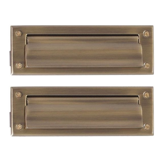 Mail Slot - 3 in. x 10 in. - Antique Brass
