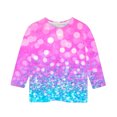 thumbnail image 4 of lcziwo Hauts à Manches 3/4 pour Enfants pour l'Automne 2025, Chandail Décontracté en Coton à Col Rond, Mode pour Filles, Blouse Ample Imprimée Scintillante Multicolore, Camisas Para Hombres, 4 of 6