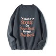 thumbnail image 1 of Liquidation à 50 % Chandail Surdimensionné pour Femmes 2023 Mode Femme Imprimé Col Rond Manches Longues Chandails Sans Capuche T-Shirt Hauts Amples Blouse, 1 of 2