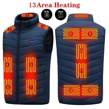 Black Friday Deals 2022! TopLLC Heated Vest Jacket Outdoor Warm Clothing Heated For Riding Skiing Fishing Charging Via Heated Coat Heated Jacket