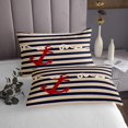 thumbnail image 3 of Erosebridal Nautical Anchor Coverlet Set King, Geometry Stripes Bedding Set, Sea Theme Decor, 3-Piece, 3 of 5