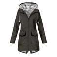 thumbnail image 1 of Pisexur Manteaux d'Hiver pour Femmes Imperméables de Plein Air Randonnée Imperméable Manteau de Pluie pour Femmes Doublé Veste de Pluie Légère à Capuche Manteaux Trench, 1 of 5