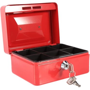 Mini Coffre-Fort Portable, Petite Boîte à Argent en Acier Verrouillable avec Serrure à Clé, Ignifuge et Étanche, Boîte de Sécurité pour Bijoux et Billets, Petit Plateau Métallique Amovible Av