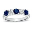 thumbnail image 1 of 1.26 CTTW Sapphire & Diamond Ring Set, 14K Gold - Size 7.5, 1 of 1