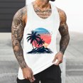 thumbnail image 2 of Sentmoon Débardeurs de Musculation pour Hommes Été Sans Manches Col Rond Vêtements pour Hommes Imprimé Tropical Coupe Décontractée Grande Taille T-Shirts D\'entraînement Physique pour Hommes Vacances pour l'Été Journées à la Plage Blanc TTTTG, 2 of 6