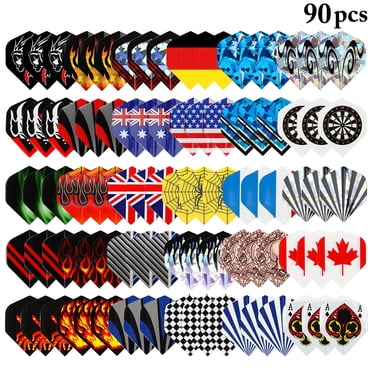Bangcool 90 Pcs Fléchettes de Vol Créatives Assorties Mode Fléchettes en Plastique Fléchettes à Aile Fournitures