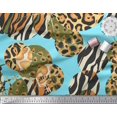 thumbnail image 2 of Soimoi Blue Poly Georgette Fabric Leopard & Wild Animal Skin Fabric Prints by Yard 42 Inch Wide, 2 of 3