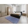 thumbnail image 4 of Ahgly Company Indoor Round Mid-Century Modern Azure Blue Oriental Area Rugs, 4' Round, 4 of 6