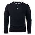 thumbnail image 1 of RXMEKW Elastic Knit Sweater For Men Solid Color Round-Neck Long Sleeve Pullover For Casual Wear Polyester Black L, 1 of 4
