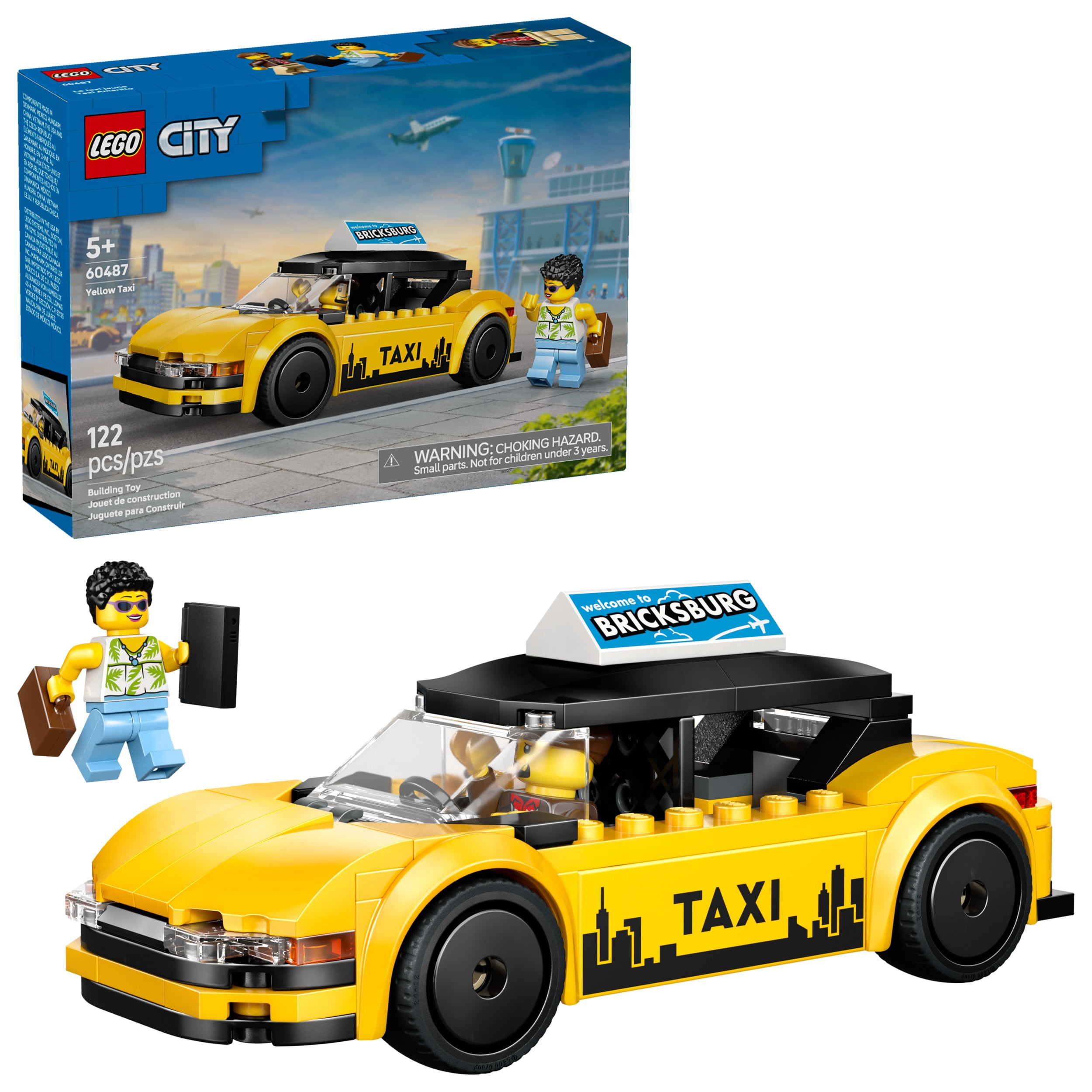 LEGO City Le taxi jaune – Ensemble de construction avec 2 figurines – 60487