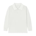thumbnail image 4 of WUANDIXFA Chemise à Manches Longues pour Garçons Chemise à Manches Longues T-Shirt pour Enfants en Coton École Filles Col à Revers Robe Chemise de Base Beige, 8-9 Ans, 4 of 5