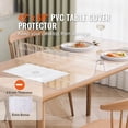 thumbnail image 2 of KFFKFF Clear Plastic Tablecloth, PVC Table Covering, 42 x 60 Inch, Thickness 2.0 mm, Rectangular Table Protection, Desk Mat, Resistant to Water, Simple to Clean, Suitable for Office., 2 of 9