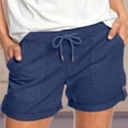 thumbnail image 1 of Shorts for Women High Waisted Drawstring Shorts Summer Casual Loose Mid Rise Sports Short Pants, 1 of 8