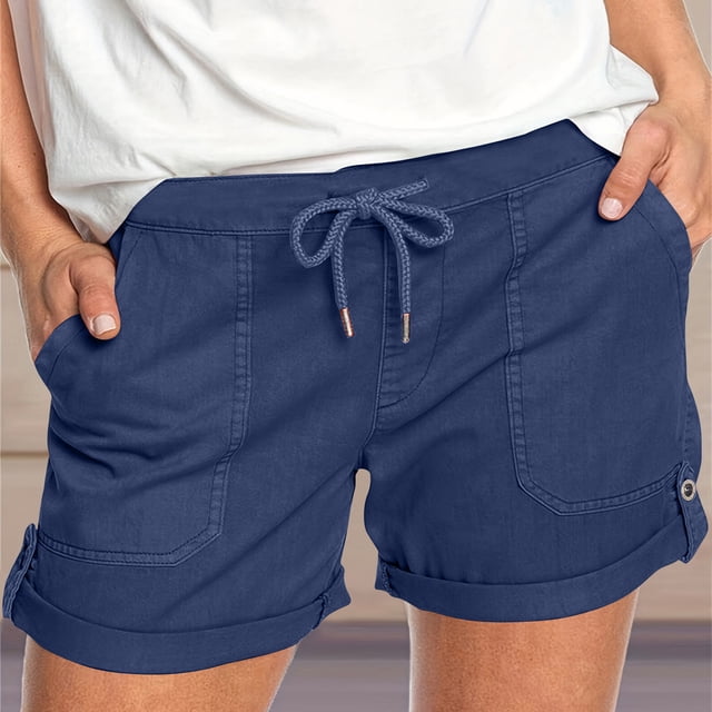 Shorts for Women High Waisted Drawstring Shorts Summer Casual Loose Mid Rise Sports Short Pants