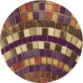 thumbnail image 1 of Ahgly Company Tapis Rond Lavable en Machine Intérieur Transitionnel Bronze Brun, 5 Pieds Rond, 1 of 7