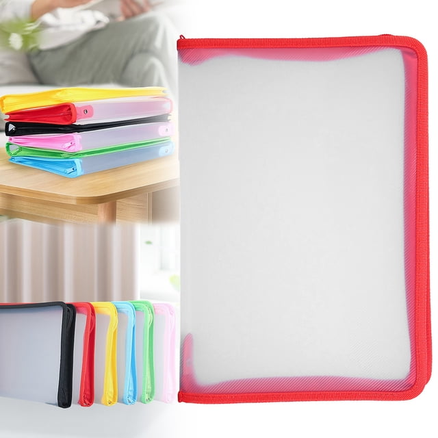 Zipper File Bag Home Plastic Document Bag Zipper Wallet Folders Zipper Document Holder For School Travel
