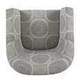 thumbnail image 4 of HomePop by Kinfine Chaise Rembourrée en Tissu - Chaise d'Appoint en Forme de Tonneau, Médaillon Gris, 4 of 5