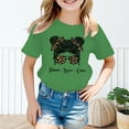 thumbnail image 2 of LUOGENLI T-Shirt pour Filles Enfant Filles Mignon Graphique Col Rond Manche Courte Tee Été Décontracté T-Shirt Maxi Chemises pour Filles Vert 9-10 Ans, 2 of 5