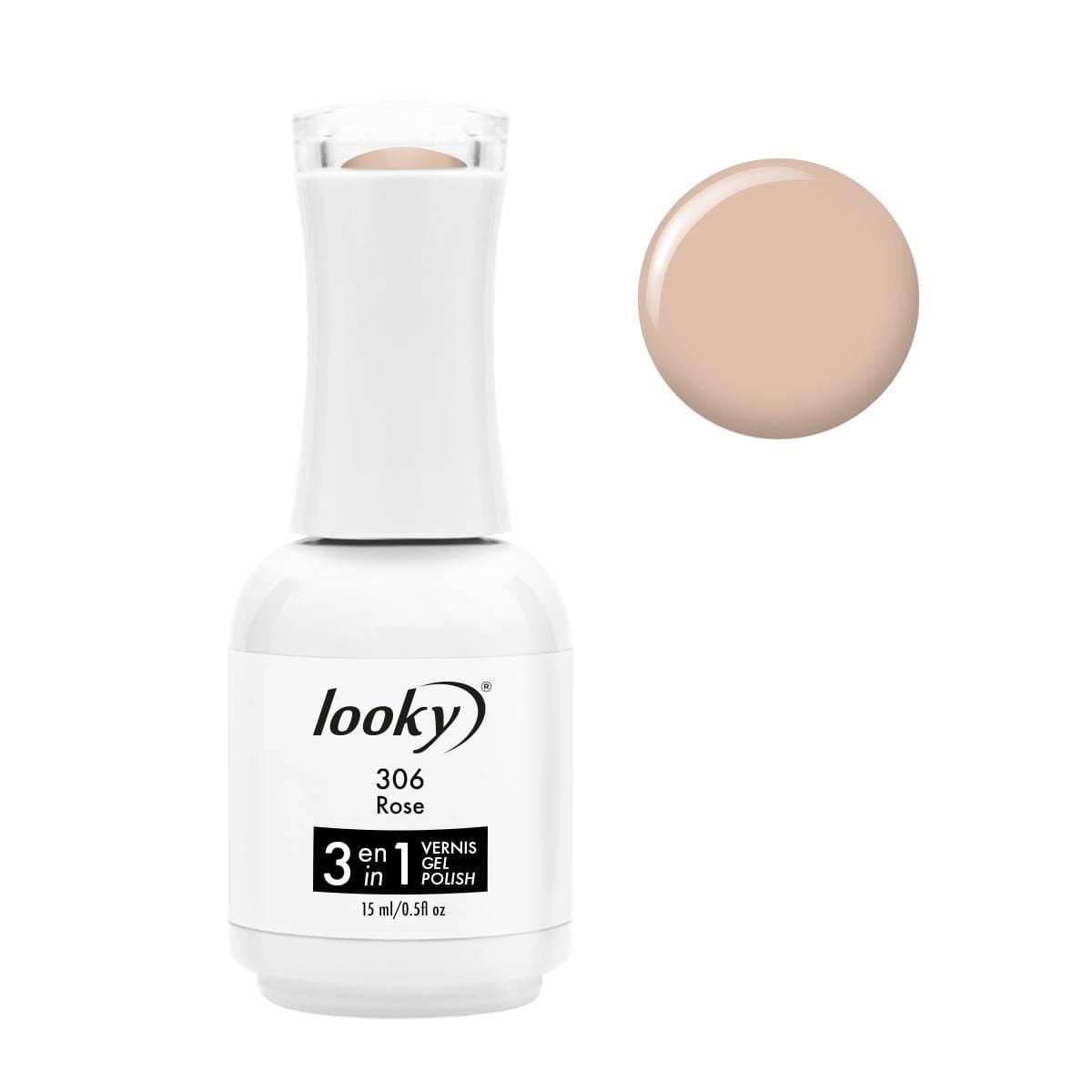 Looky Vernis à Ongles Gel 3-en-1 – Base, Couleur et Finition, 15 ml, Longue Tenue, Catalyse UV/LED, 16+ Teintes