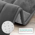 thumbnail image 4 of Clara Clark Bathroom Rugs, Velvet Memory Foam Bath Mat, Ultra Soft Non Slip and Absorbent - Tiled - Set Small, Large & Contour - Gray, 4 of 6