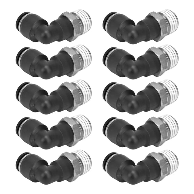 LHCER 10 Pcs Connecteurs Pneumatiques en Forme de L Filetage Externe Angle Droit Raccords Rapides Accessoires de Compresseur d'Air, Raccords de Tube, Raccords d'Air