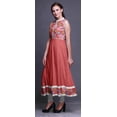thumbnail image 3 of Bimba Robe Anarkali Fleurie Dark Peach3 pour Femmes, Kurti Imprimée Ethnique Indienne, Longue Kurta, Robe de Soirée, Moyen, 3 of 6