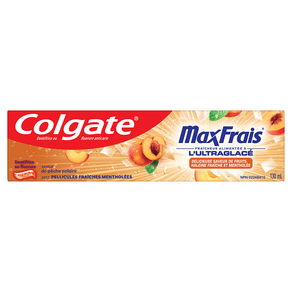 Colgate Maxfrais Dentifrice au Fluorure Anticarie, Pêche Polaire à la Menthe 130ml