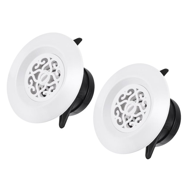 Unique Bargains 3 Inch Adjustable Pattern Screen Grille Cover Louver Round Air Vent 2 Pack