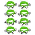 thumbnail image 1 of Unique Bargains 8 Pcs Cloches de Poignet, Cloches de Jingle Cloches de Cheville Instruments de Percussion Groupe de Rythme Musical 4 Cloches Argentées, Vert Clair Foncé, 1 of 6