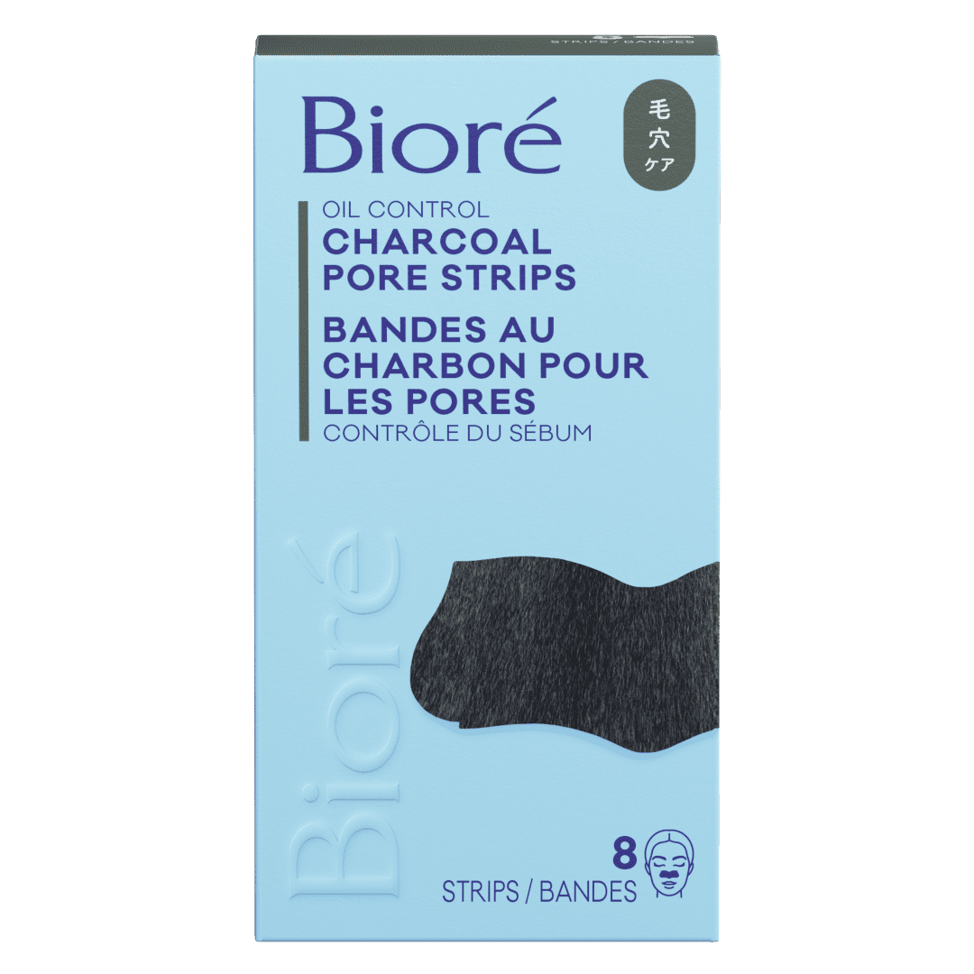Bandes de nettoyage en profondeur des pores au charbon de Bioré, 8ct (Fabriqué au Japon)