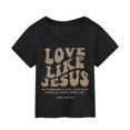 thumbnail image 2 of PMVFHDE T-Shirts Graphiques pour Fille T-Shirt Graphique Fille T-Shirt Mignon pour Filles Hauts d'Été Habillés pour Filles T-Shirts Graphiques T-Shirt à Imprimé Graphique pour Fille Col Rond Manches Courtes T-Shirts Été Noir, 5-6 Ans, 2 of 3