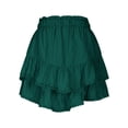 thumbnail image 4 of Jupe Mini Fluide, Jupe Courte Mini Trapèze pour Femmes Mignonne Taille Haute Bohème à Volants à Étages Décontractée de Plage pour Femmes Vert P, 4 of 5