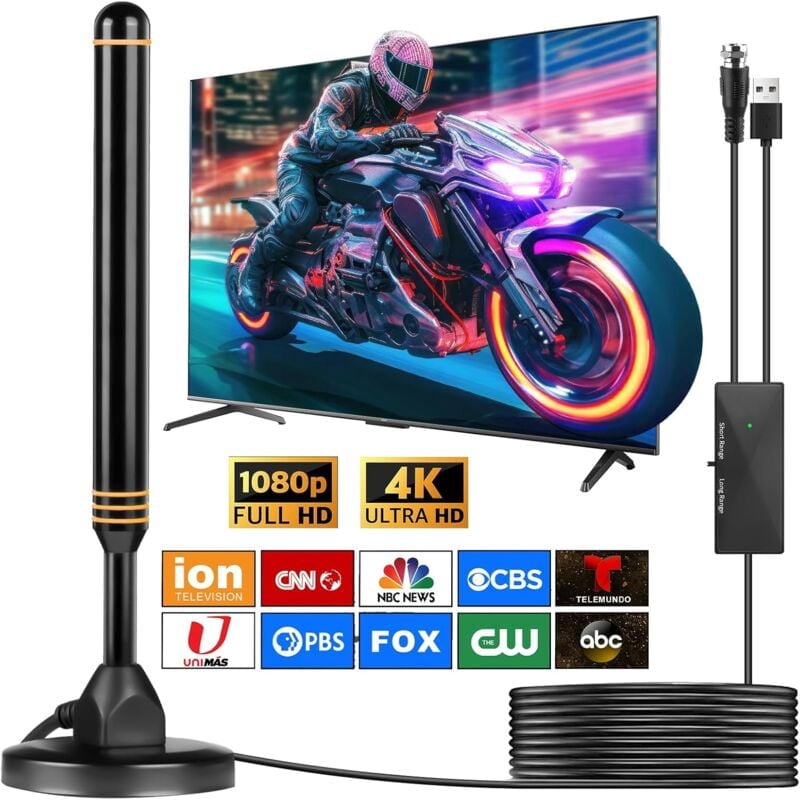 TV Antenna - Indoor TV Antenna, TV Antenna for Indoor Smart TV, TV Antenna for Local Channels, Digital Antenna for Indoor Smart TV, Long Range HD TV Antenna Over 400 Miles