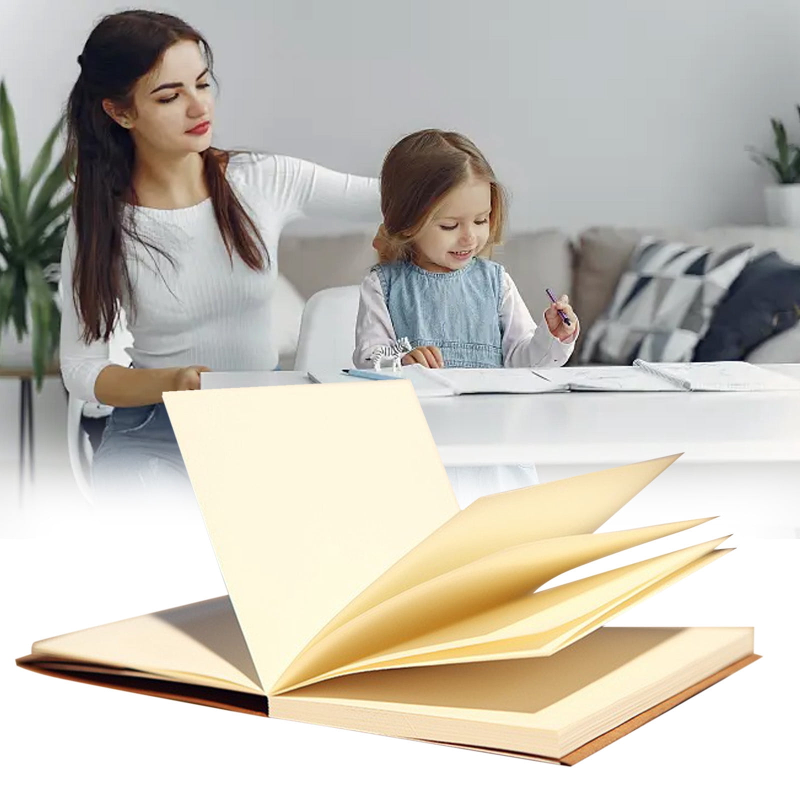 Chmadoxn Blank Notebook Hardcover Sketchbook Unlined Notebook 260 Pages 130 Sheets Paper 7.5x10.4 Inch Drawing Art Travelers Journal Ideal Gift Office Supplies Blank Notebook