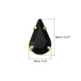 thumbnail image 2 of Unique Bargains 20Pack Teardrop Sew on Rhinestone - 8x5mm Glass Teardrop Crystal Rhinestones in Gold Prong Setting (Black), 2 of 7
