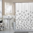 thumbnail image 1 of Mainstays Soft Microfiber Butterfly Decorative Fabric Shower Curtain, 70" x 72", Black, 1 of 6