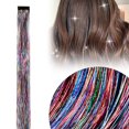 thumbnail image 3 of Jkkant 20 Inch Glitter Hair Tinsel, Clip In Synthetic Extensions Kit for Party & Festival Hair, 3 of 5