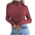 thumbnail image 1 of hoksml Women's Turtleneck Sweater Base Solid Color Slim Fit Knit Pullover Fashion Soft Layering Essential for Winter, 1 of 5