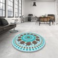 thumbnail image 4 of Ahgly Tapis Rectangulaire Lavable en Machine Intérieur Transitionnel Bleu, 8 Pieds x 12 Pieds, 4 of 7