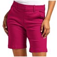 thumbnail image 1 of Shorts pour Femmes Liquidation Grande Taille Shorts en Sergé Extensible pour Femmes Taille Fine à Enfiler Coupe Régulière Shorts de Randonnée Été Décontractés avec Poches en Liquidation, 1 of 7