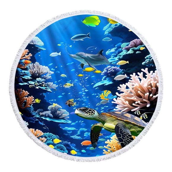 Amzcrzy Bath Towels, Beach Towels, Round Printed Microfiber Beach Towel Super Colorful Bath Towel Sandproof Beach Blanket Beach Mat Multi-Purpose Towel For Travel Swimming Pool DIY children tent
