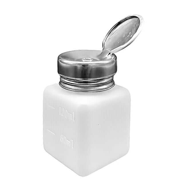 Milaget Distributeur d'Alcool Push Down Récipient Cosmétique pour Dissolvant de Vernis à Ongles Blanc 120 ml
