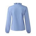 thumbnail image 3 of Innerwin Chemises à Manches Longues Blouse Femme Bureau Hauts Amples à Volants Bleu 4TG, 3 of 8