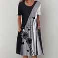 thumbnail image 2 of EQWLJWE Robes pour Femmes 2023 Élégantes Robes d'Été Décontractées pour Femmes Col Rond Manches Courtes Pliées avec Poche Robes Imprimées Robes pour Femmes Grande Taille, 2 of 5
