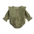 thumbnail image 1 of Kmbangi Baby Romper, Combinaison à Manches Longues, Couleur Unie, 1 of 7