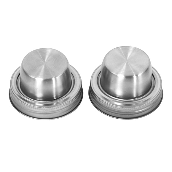 MasteelfCA 2 Pcs Couvercle de Pot Mason en Acier Inoxydable Couvercle de Shaker Couvercles Étanches en Étain Couvercle de Pot Mason (Argent)