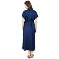 thumbnail image 3 of Bimba Maternity Hospital Kaftan With Belt Rayon Nursing Night Gown| Front & Back Buttons, 3 of 9
