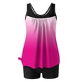 thumbnail image 4 of FAVIPT Womens Printed Swim Set Tummy Control Modest Athletic Swimwear Tank Top with Shorts Bathing Suit 2026 Hot Pink,XL, 4 of 5